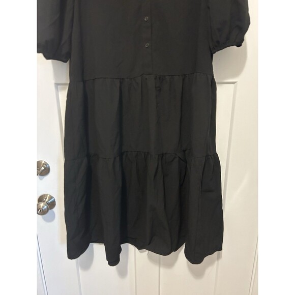 Ruffle Tiered Maxi Dress Black Cottagecore Peasant Witchy Funeral Modest Medium - Picture 4 of 8